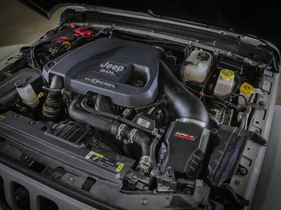 Jeep engine compartment with Rapid Induction Cold Air Intake System and Pro 5R Filter