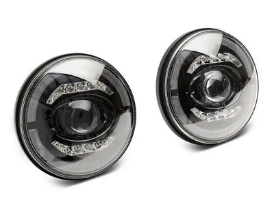 Raxiom 07-18 Jeep Wrangler JK Axial Series LED Headlights- Black Housing (Clear Lens) - Truck & Automotive