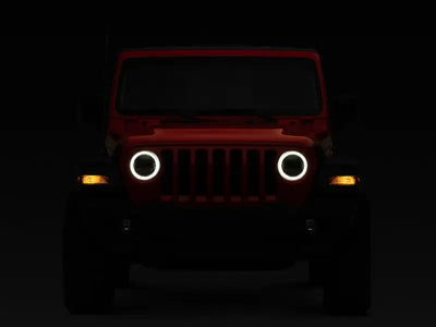 Raxiom 18-22 Jeep Wrangler JL/JT Axial Series LED Headlights- Black Housing (Clear Lens) - Truck & Automotive