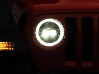 Raxiom 18-22 Jeep Wrangler JL/JT Axial Series LED Headlights- Black Housing (Clear Lens) - Truck & Automotive