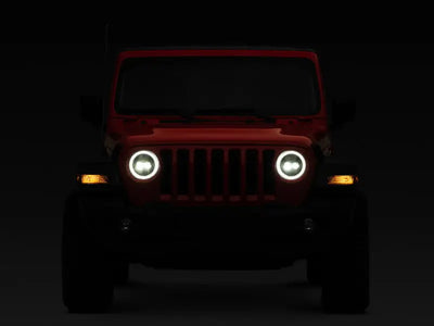 Raxiom 18-22 Jeep Wrangler JL/JT Axial Series LED Headlights- Black Housing (Clear Lens) - Truck & Automotive