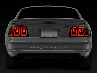 Raxiom 96-98 Ford Mustang Icon LED Tail Lights- Black Housing (Smoked Lens) - Truck & Automotive