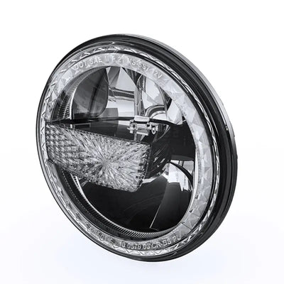 Raxiom 97-18 Jeep Wrangler TJ/JK 7-Inch LED Headlights w/ Halos- Black Housing (Clear Lens) - J155018