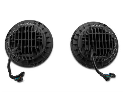 Raxiom 97-18 Jeep Wrangler TJ/JK Axial Halo Headlights w/ DRL Amber Signals- Blk Hsng (Clear Lens) - Truck & Automotive