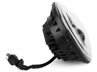 Raxiom 97-18 Jeep Wrangler TJ/JK Axial Halo Headlights w/ DRL Amber Signals- Blk Hsng (Clear Lens) - Truck & Automotive