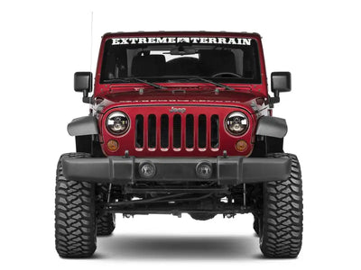 Raxiom 97-18 Jeep Wrangler TJ/JK Axial Series LED Daymaker Headlights- Black Housing (Clear Lens) - Truck & Automotive