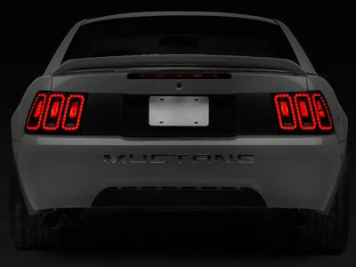 Raxiom 99-04 Ford Mustang Excluding 99-01 Cobra Icon LED Tail Lights- Black Housing (Smoked Lens) - Truck & Automotive