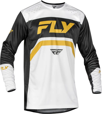 Rayce Bicycle Jersey White/Black/Gold Lg