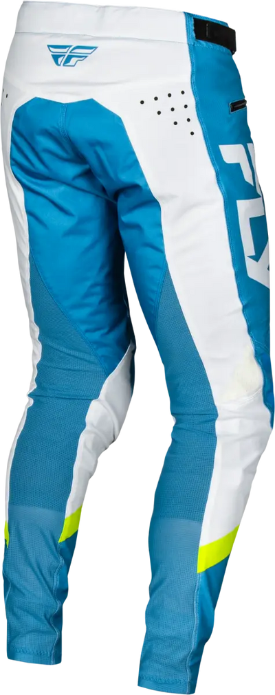 Rayce Bicycle Pants Blue White Lime Green with durable stretch technology for motocross riding