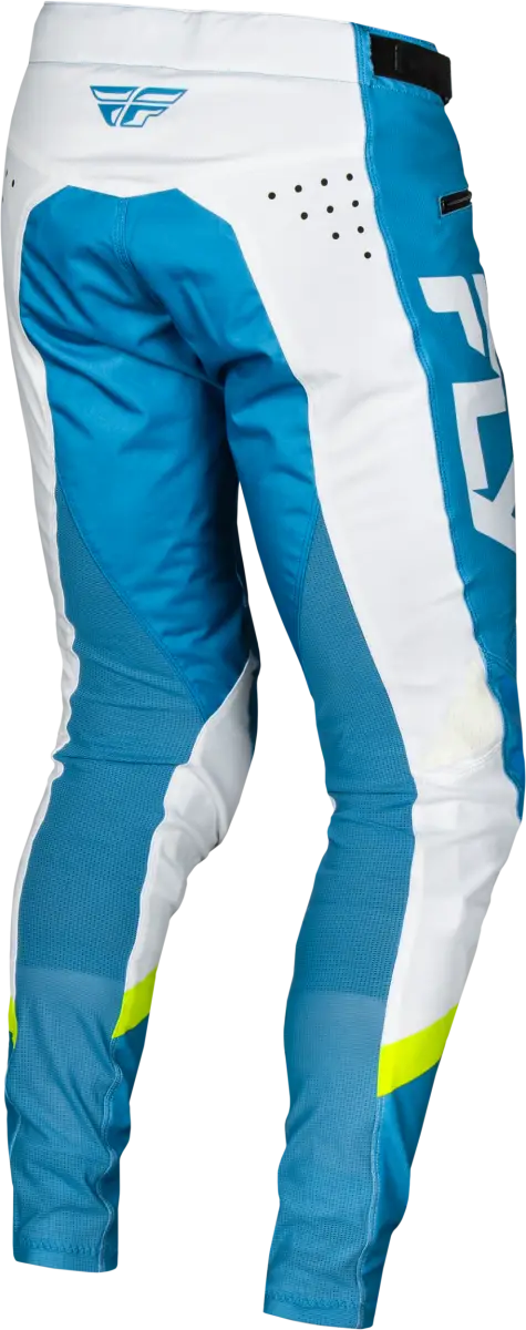 Rayce Bicycle Pants Blue White Lime Green with durable stretch technology for motocross riding