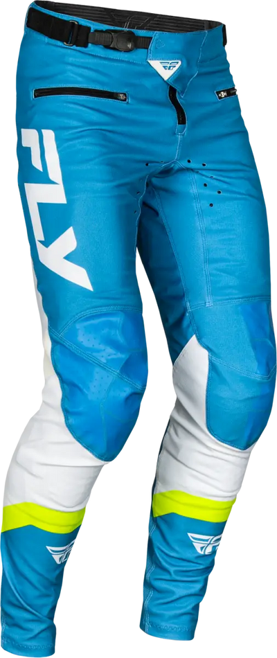 Rayce Bicycle Pants with durable stretch technology in Blue, White, and Lime Green