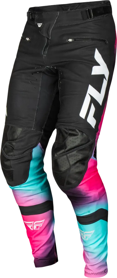 Rayce Bicycle Pants Fuschia/Black/Teal Sz 28