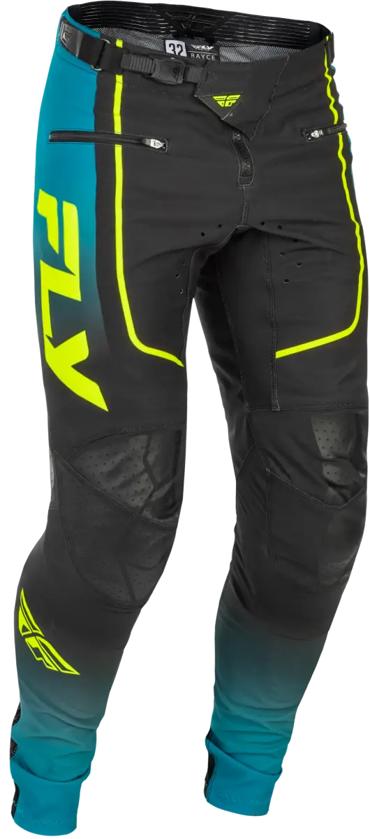 Rayce Bicycle Pants Teal/Black/Lime Sz 38 - FLY RACING