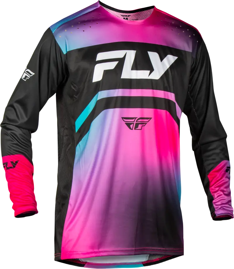 Rayce Bicycle Jersey Fuschia/Black/Teal Lg - FLY RACING