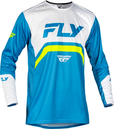 Rayce Bicycle Jersey Blue/White/Lime Green Lg - FLY RACING