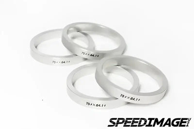 Silver metal adapter rings for Rays Aluminum 75mm hub rings in WHC75641 model