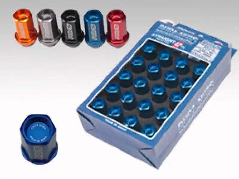 Rays Dura-Nut L42 Straight Type 14x1.50 Lug Nut Set 16 4 Lock - Blue