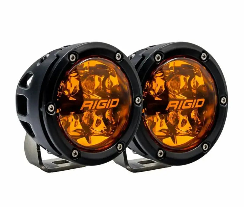 Pair of round off-road LED lights with amber lenses from Razor 360 Series Amber Pro