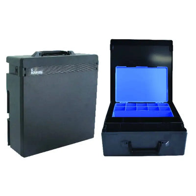 Black RC003/QK Rolacase plastic parts organizer carry case with blue organizer inside