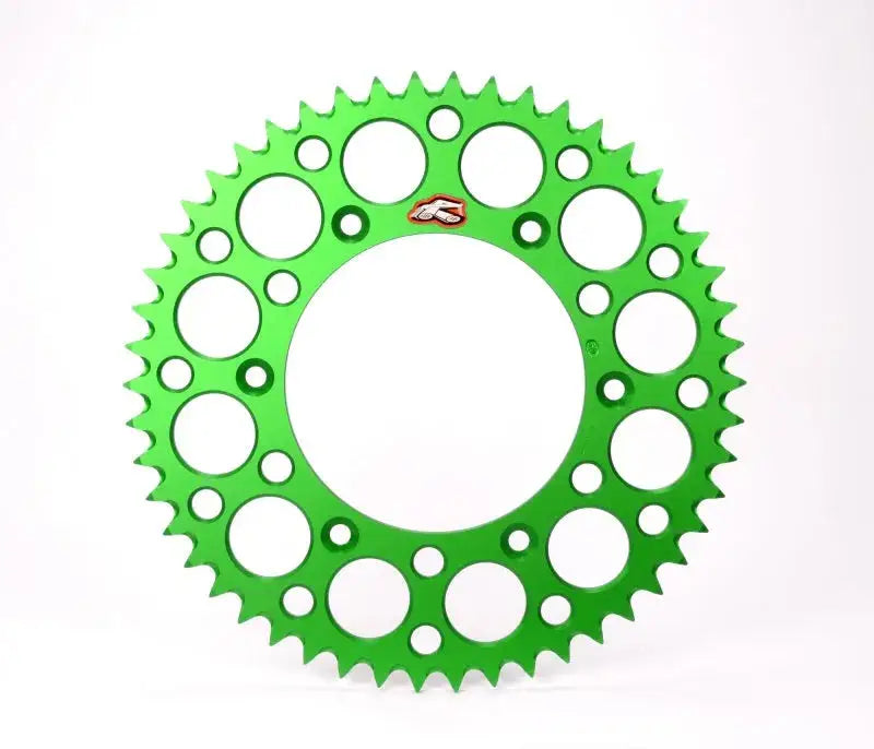 Renthal 2020 Kawasaki KX100 Rear Grooved Sprocket - Green 420-49P Teeth - Drivetrain