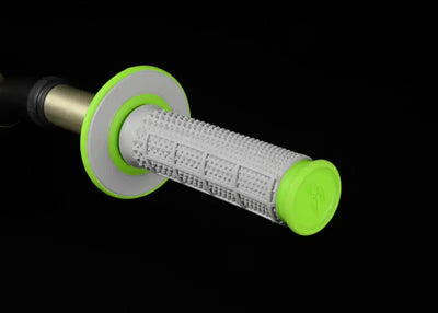 Renthal MX Dual Compound Grips Tapered 1/2 Waffle - Grey/ Green - G193