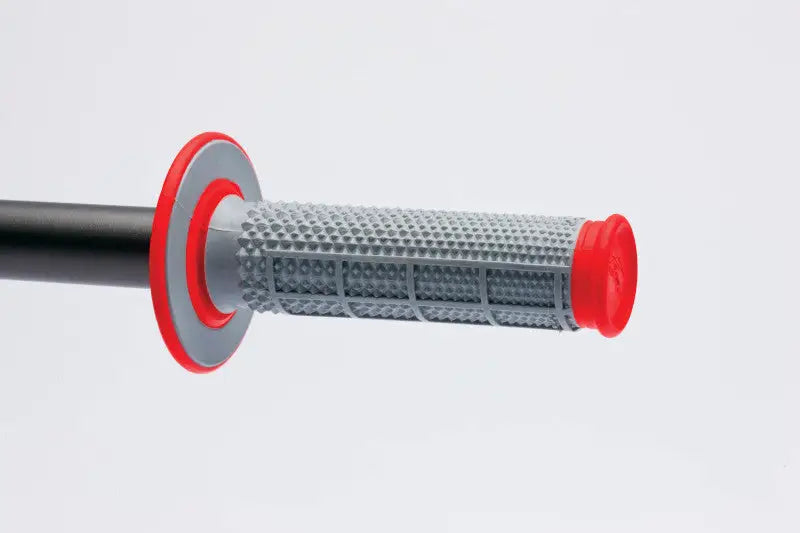 Renthal MX Dual Compound Grips Tapered 1/2 Waffle - Grey/ Red - G163