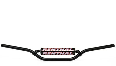 Black motorcycle handlebars with padded center from Renthal RC 7/8 for powersports gear