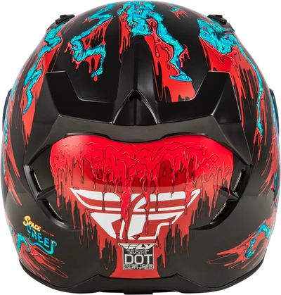 Revolt Space Creep Helmet with durable hard coating and dripping red and blue design