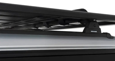 Rhino-Rack Pioneer wrap pads with straps for secure cargo on black roof rack
