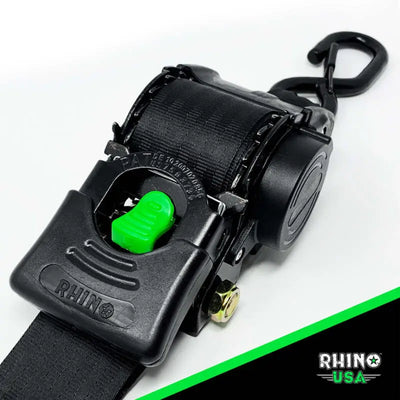 Rhino USA Retractable Ratchet Straps (2Pk 2Inx10Ft) Blue - Rhino USA