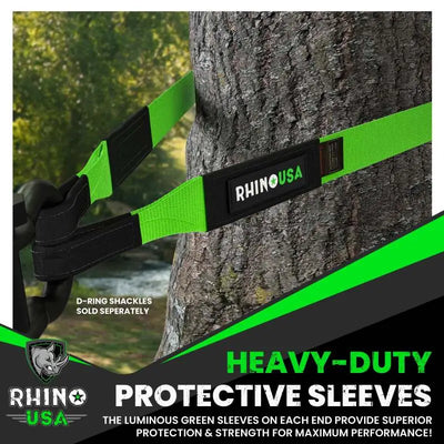 Rhino USA Recovery Tow Strap 3Inx30Ft (Green) - Rhino USA