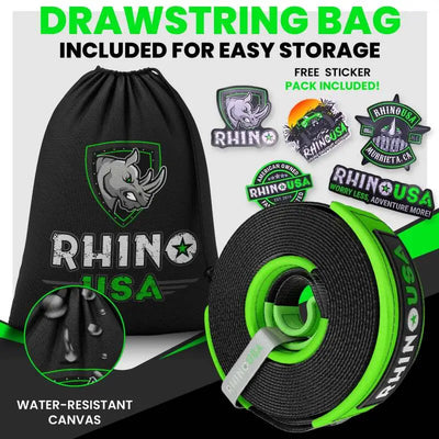 Rhino USA Recovery Tree Saver Strap 3Inx8Ft (Green) - Rhino USA