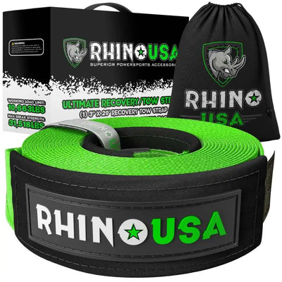 Rhino USA Recovery Tree Saver Strap 3Inx8Ft (Green) - Rhino USA