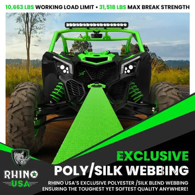 Rhino USA Recovery Tree Saver Strap 3Inx8Ft (Green) - Rhino USA