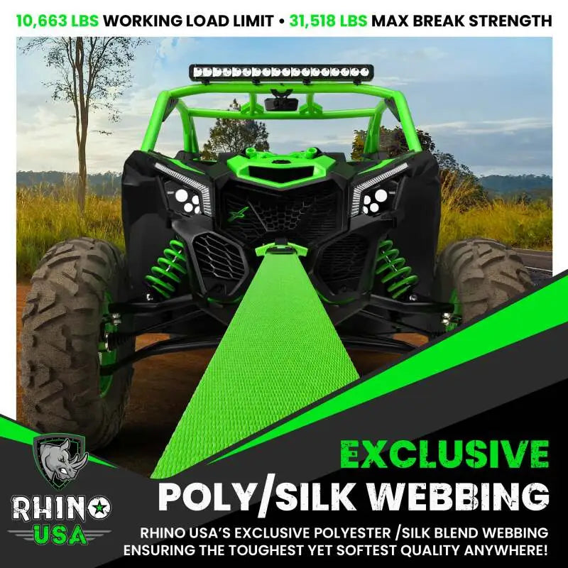 Rhino USA Recovery Tree Saver Strap 3Inx8Ft (Green) - Rhino USA