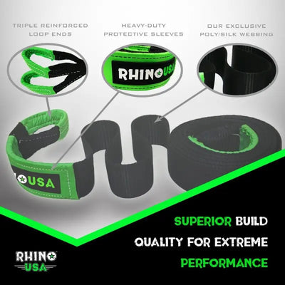 Rhino USA 30Ft Tow Strap/Shackles Combo - Rhino USA