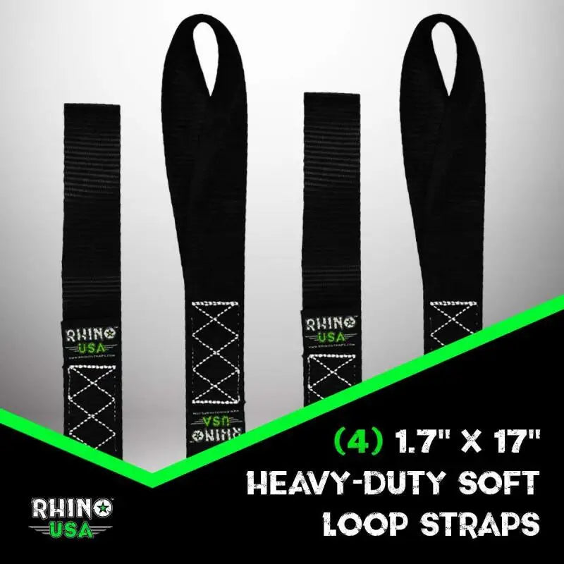 Rhino USA Soft Loops Motorcycle Tie-Down Set 4-Pack Blue - Rhino USA