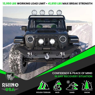 Rhino USA 3/4In D-Ring Shackle Set (2-Pack)(Green) - Rhino USA