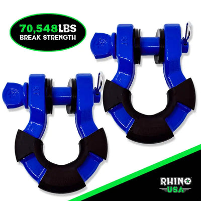 Rhino USA 8T Super Shackle 2-Pack (Blue) - Rhino USA