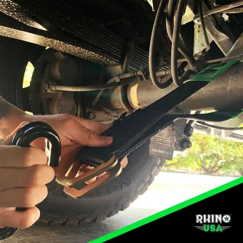 Rhino USA Axle Tie Down Straps (4-Pack) 2In X 38In - Green - Rhino USA