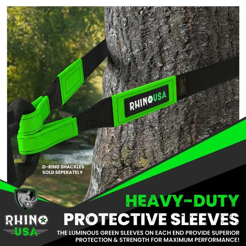 Rhino USA Recovery Tow Strap 3Inx30Ft (Black) - Rhino USA