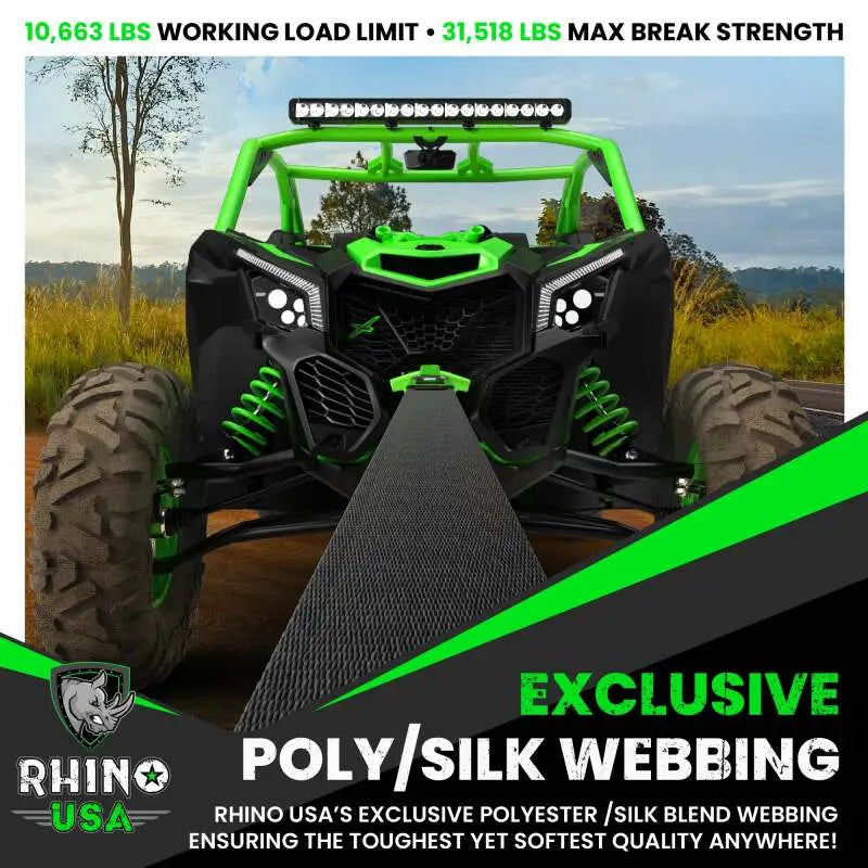 Rhino USA Recovery Tree Saver Strap 3Inx8Ft (Black) - Rhino USA