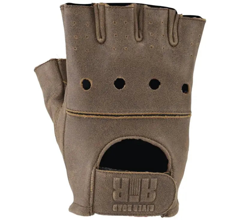 Brown Leather Fingerless Glove from River Road Buster Vintage Shorty Gloves