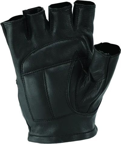 Black leather fingerless glove from River Road Diamond Shorty Gloves Black Womens Small
