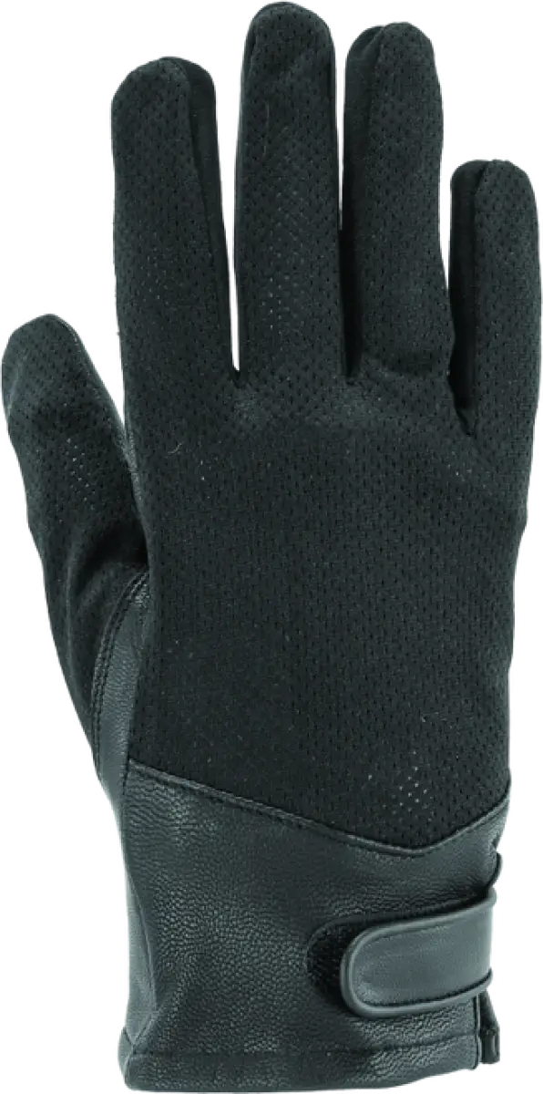 River Road Pecos leather mesh gloves in black for riding, large size