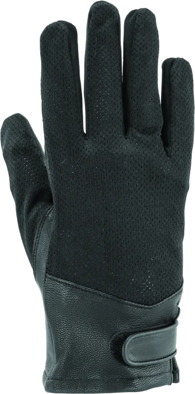 River Road Pecos black leather mesh glove for women medium style