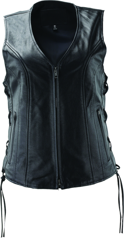 River Road Plains Leather Vest Black Womens - Small - 094412