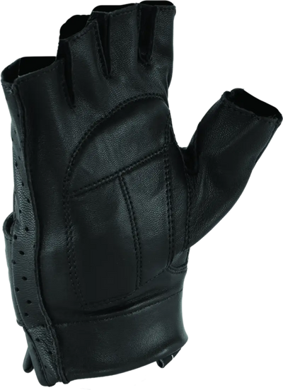 Black leather fingerless shorty gloves from River Road Tucson Road Tucson Shorty collection