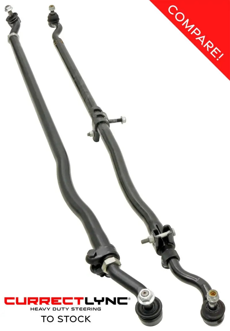 RockJock JK Currectlync Steering Sys. w/Flipped Drag Link 1.65in Dia. Tie Rod 1.3in w/Hardware - Truck & Automotive