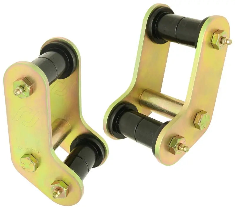 RockJock YJ Boomerang Leaf Spring Shackles Rear w/ Urethane Bushings HD Greasable Bolts Pair - Truck & Automotive